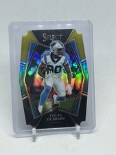 Chuba Hubbard 2021 Panini Select NFL Premier Level Black/Gold Prizm Die Cut #176