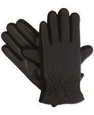  125 Isotoner Men's Black Thermaflex Smartouch Faux Nappa Winter Gloves Size M