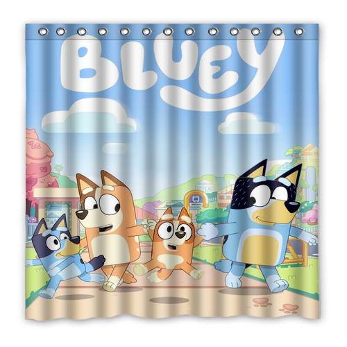Bluey Waterproof Polyester Shower Curtain Decor with Hooks - Bild 12 von 31