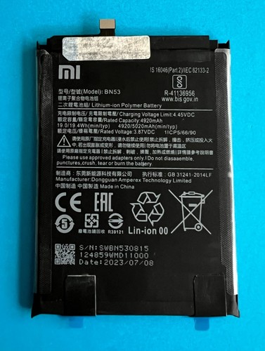 BATTERIA ORIGINALE BN53 OEM XIAOMI REDMI NOTE 10 PRO M2101K6G M2101K6P 5020mAh - Zdjęcie 2 z 10