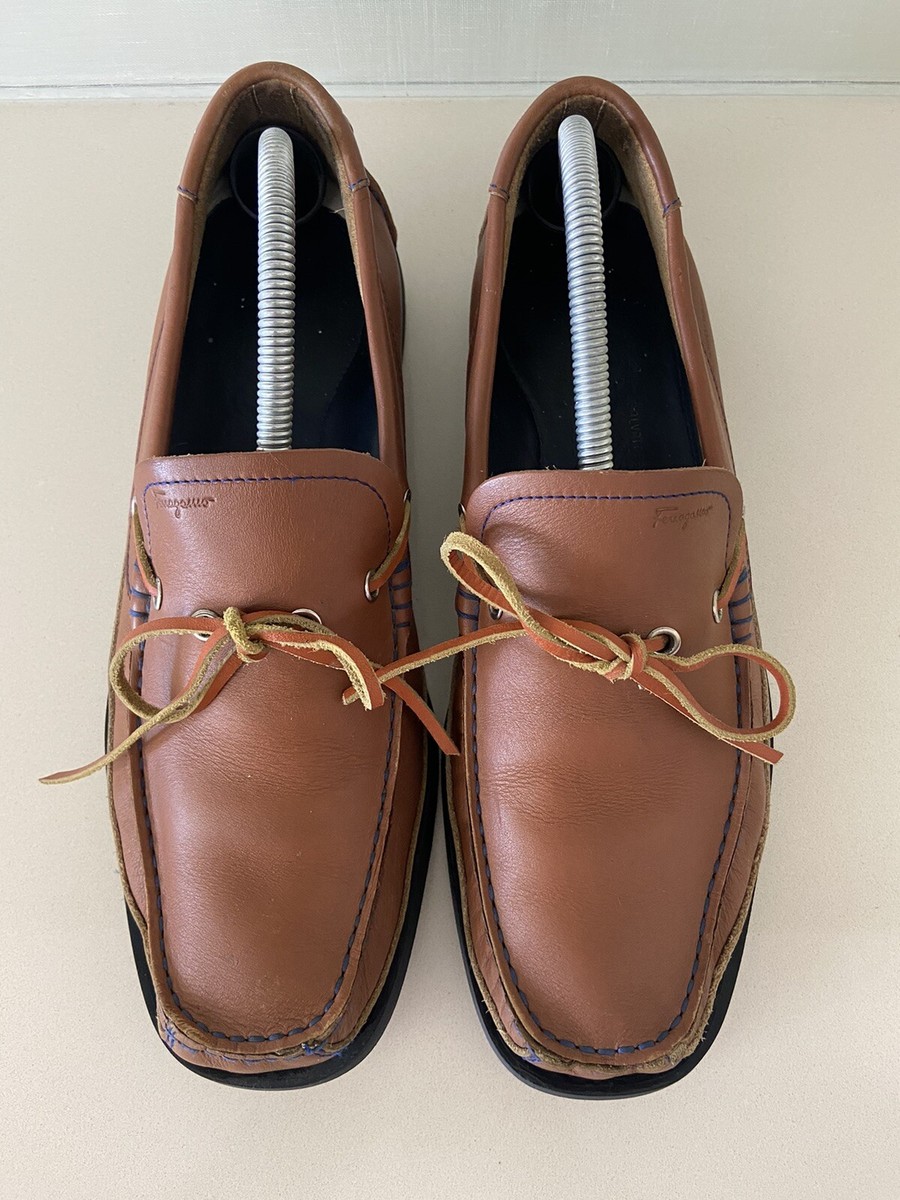 Salvatore Ferragamo Driving Moccasins Slip On Brown Leather  display picture 1