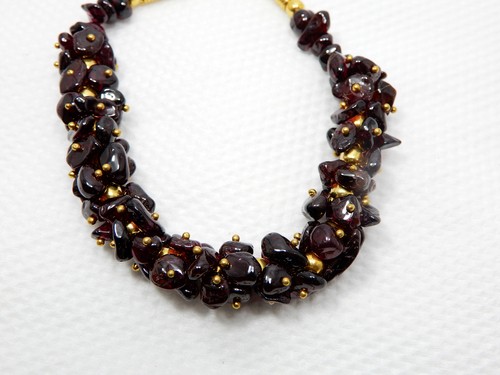 Natural Loose Gemstone Chips Garnet Polished Chips Bracelet Jewelry q767 - Picture 3 of 12