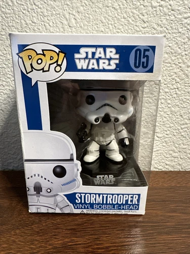Funko POP Star Wars Stormtrooper 05 Blue Box LARGE FONT, Minor Box Wear