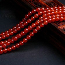 Wholesale 5 Strands Genuine Natural Red Jade Round Gemstone Loose Beads 15 Inch