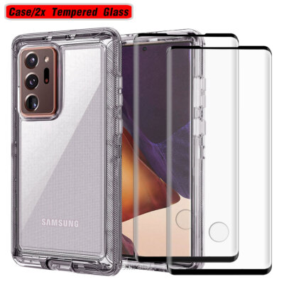For Samsung Galaxy Note20 Ultra 10 9 Heavy Duty Clear Case Cover Glass Protector