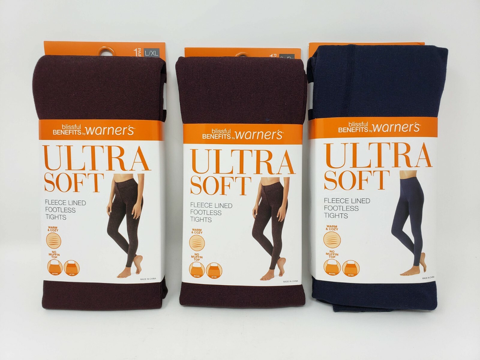 Blissful Benefits by Warner's Ultra Soft Fleece Lined Footless Tights eBay