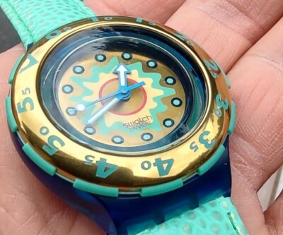 Swatch Watch Originals Scuba 200 SDN109 En Vague Box Paper & Tag Circa 1994