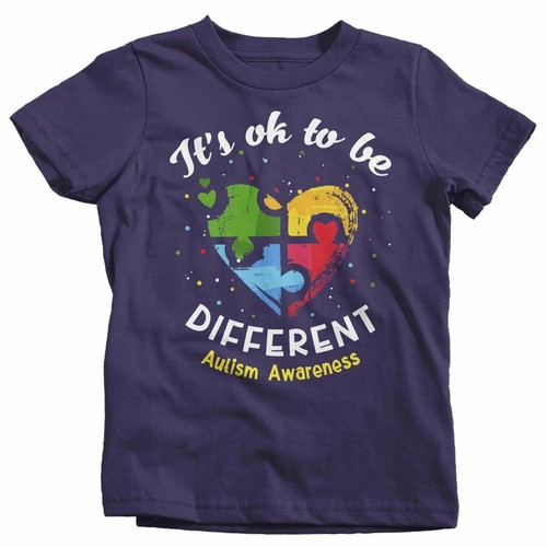 Kids Autism T Shirt Ok To Be Different Autism Shirt Heart Autism Cute Autism Awa - 第 3/19 張圖片