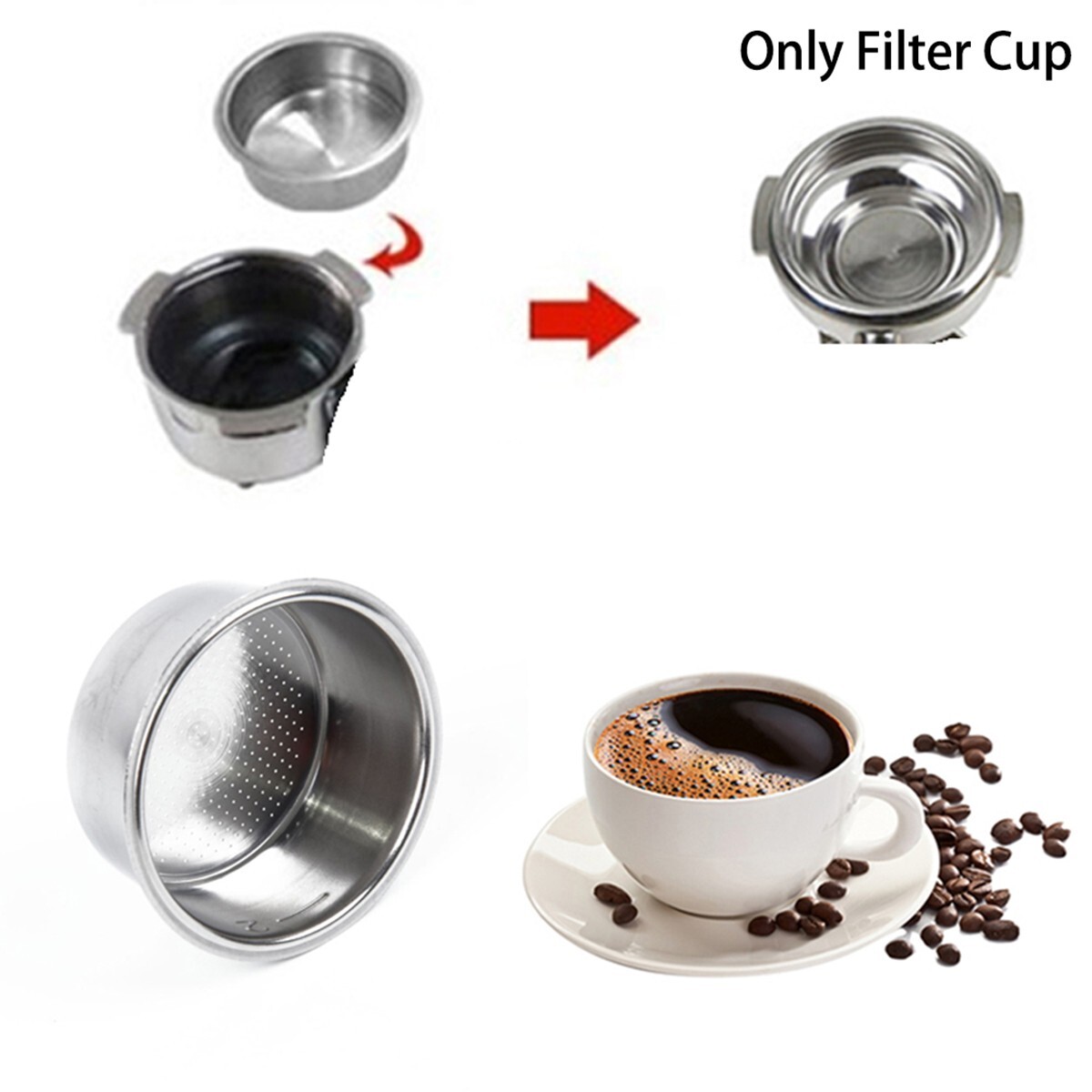 /Coffee 51mm Non Pressurized Filter Basket For BrevilleDelonghi Krups