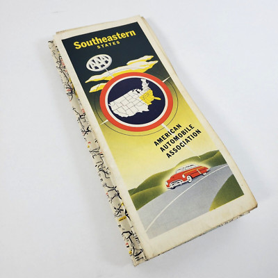 Vintage c 1950 AAA Southeastern States Road Map