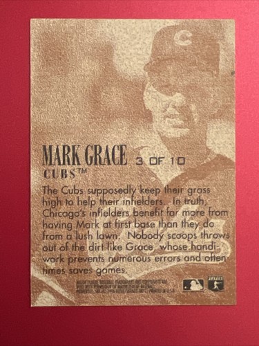 1996 Fleer/Skybox E-XL D-Fence Baseball Card #3 Mark Grace Baseball - Picture 2 of 2