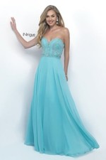 Blush Prom Dress Party  Evening  Long Formal   Sexy Color Blue  Size 12