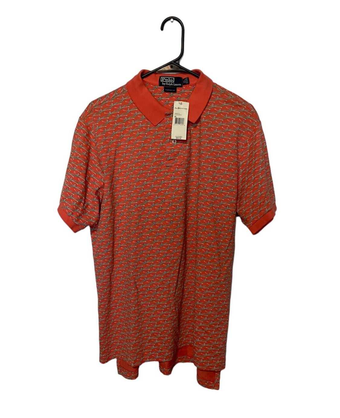 FILA Polo vintage Ralph Lauren da uomo XL arancione kayak canottaggio tutti gli anni '90 NUOVA