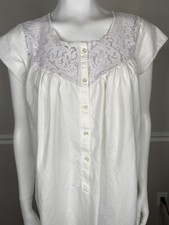 Vintage Cypress white lace cotton Cottagecore Womens Medium Nightgown