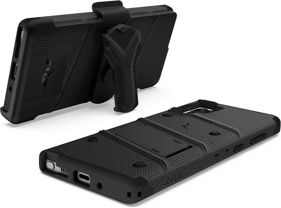 Paquete Zizo Bolt para Galaxy Note 10 Funda con Soporte y Cordón -Negro Foto 4 de 4