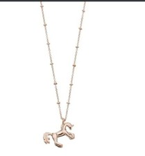 Rose Gold Colored Necklace 16  Unicorn Pendant New