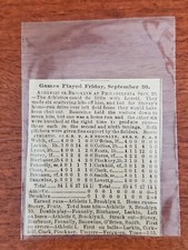 Philadelphia Athletics vs Brooklyn Bridegrooms 1889 Baseball Box Score Sept 20