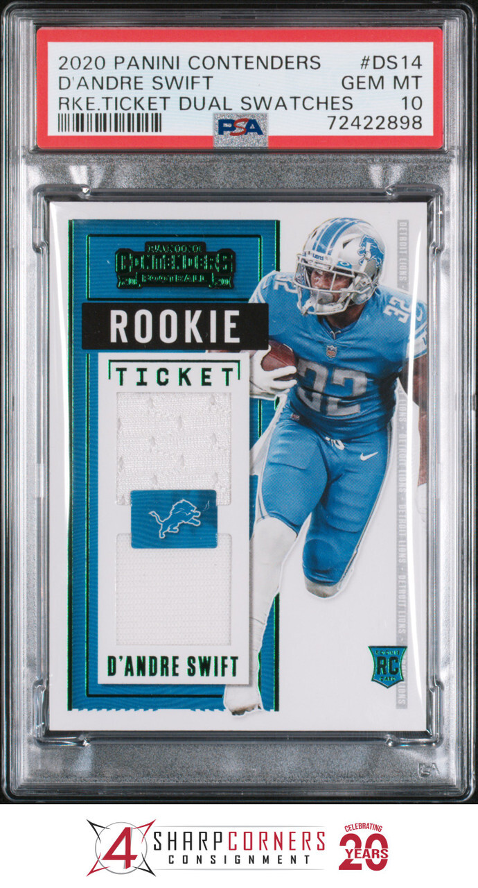 D'Andre Swift Panini Contenders Rookie Ticket Dual Swatches #DS14 Base