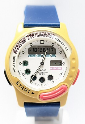 Casio Swim Trainer Chrono SWM-100 Vintage Digital Watch Module 723 Uhr