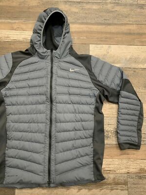 $350 Nike Aeroloft 800 Down Fill Hooded Jacket Gray Grey 916641