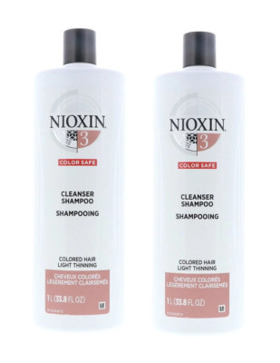 Nioxin System 3 Color Safe Cleanser Shampoo 33.8oz / 1 Liter (2pack)