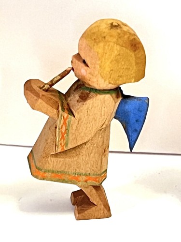 Lot Of Three Small Vintage Erzgebirge Wooden Angels - One Has Broken Wing - Picture 11 of 18