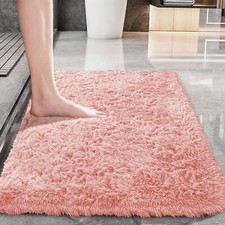 Non-Slip Bath Mat Extra Large Shaggy Bathroom Rug Water Absorbent Toilet Mats UK