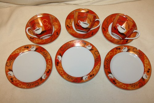 Flirt 6 teilig Cappucino Set Tassen Untertassen Teller Kaffee Service Ritzenhoff - Bild 3 von 5