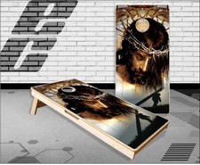 Jesus Christian Cross Cornhole Boards Bean Bag Toss Game