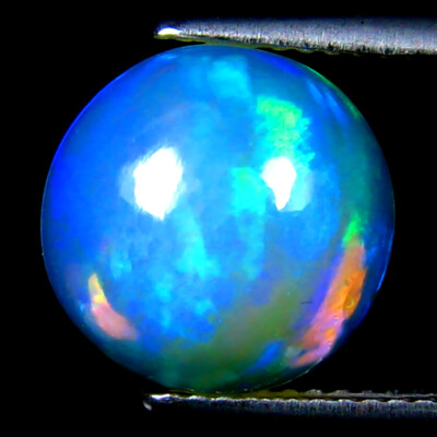 3.56 ct Superb Round Cabochon (11 x 11 mm) Ethiopia Play of Colors Rainbow Opal
