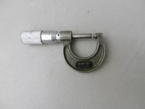 Vintage Mitutoyo No. 103-127 Japan Micrometer Turns Smoothly
