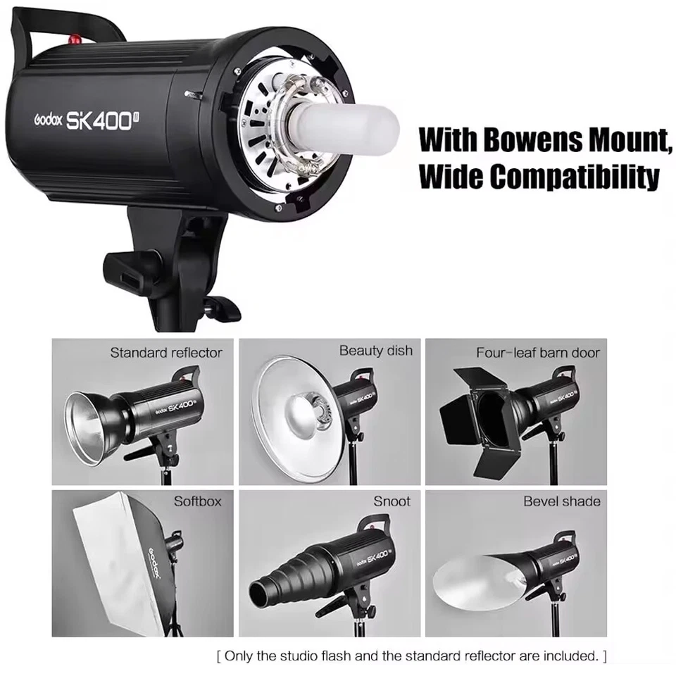 US Godox SK400II 400W Wireless 2.4G X System Studio Flash Strobe Light Head 110V - Image 2 of 4
