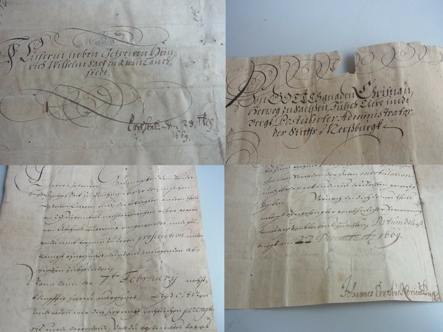 Brief MERSEBURG 1669: Herzog Christian nach Klein-Lauchstädt Signatur NORICUS Brief MERSEBURG 1669: Herzog Christian nach Klein-Lauchstädt Signatur NORICUS