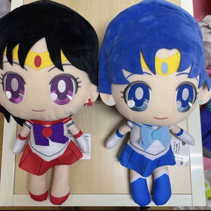 Sailor Moon Mars Mercury Mechadeka Big Plush Toy Doll 2 Set Bandai
