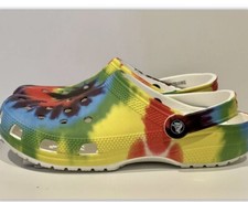 Crocs Unisex Classic Tie Dye Graphic Clog White/ Multicolor