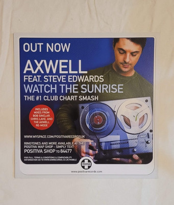 Axwell - Watch the sunrise (Positiva) - Single-sided Window/Instore display card