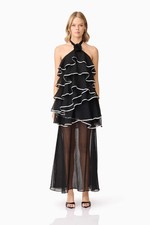 Elliatt Black Melissa Halter Maxi Dress Medium $288