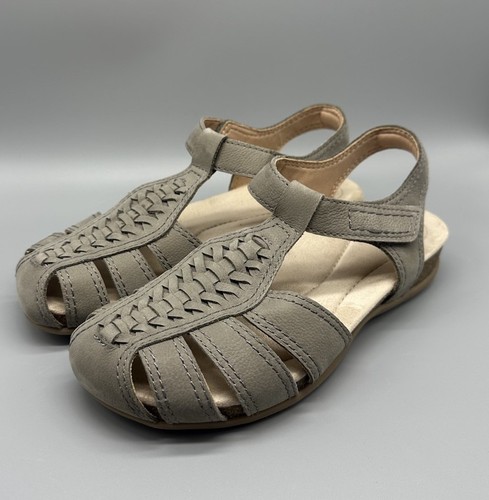 Earth Origins BALLI Taupe Suede Round Toe Fisherman Sandals Size 6.5 - Picture 1 of 10