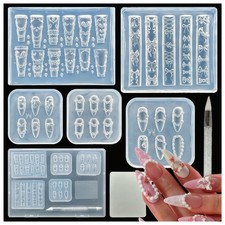 5Pcs 3D Cake Piping Gel Nail Art Mold Arts Resin Strawberry Cream ZYZHMJ001