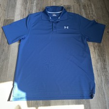 Under Armour Classic Solid Short Sleeve Polo Shirt Men's Medium Blue