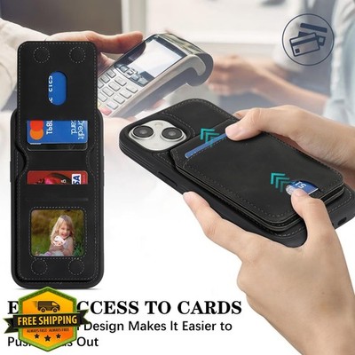 Havaya iPhone 15 MagSafe Wallet Case Black Card Holder Stand
