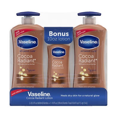 Vaseline Cocoa Butter Body Lotion 2 Pack x  20.3 oz +10 oz Bonus Dry Skin