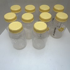 Lot of 10 Medela 5oz/150mL Breast Milk Storage Bottles  Yellow Caps Baby