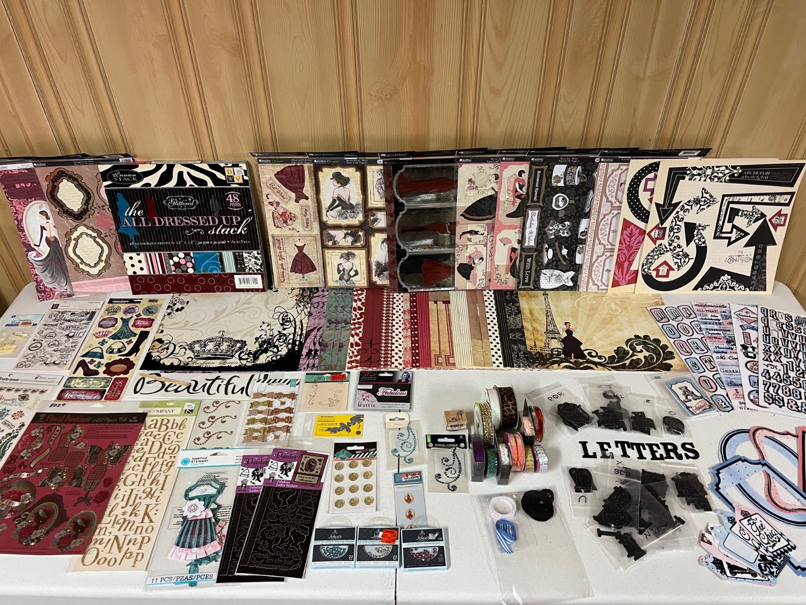 Fashion & Bling Scrapbook Crafting Kit - Paper, Ribbon, Embellishment, Stickers