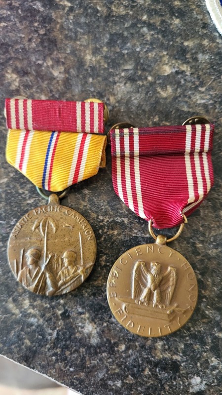 Original WWII Pacific Campaign Medal With Good Conduct Medal.