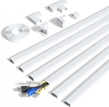 Cable Trunking, 2.4 M (6 Pcs- 30x17 mm) Trunking for Electric Cables, On-Wall C