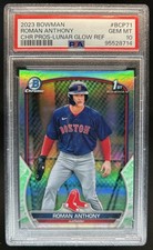 2023 Bowman Roman Anthony Chrome Lunar Glow Refractor 1st #BCP-71 Red Sox PSA 10