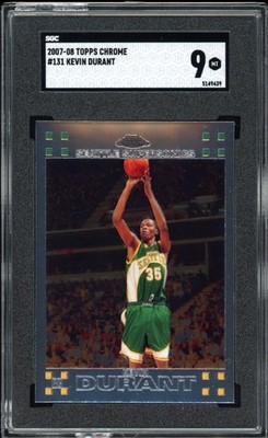 2007-08 Topps Chrome #131 KEVIN DURANT RC Rookie Card SGC 9 MINT