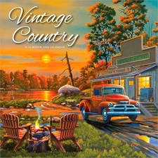 Vintage Country | 2026 12x24" (Hanging) Square Wall Calendar | Plastic-Free