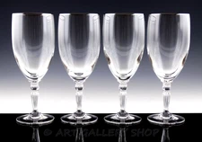 Waterford Crystal 8-1/4" CARLETON PLATINUM RIM ICED TEA GLASS GOBLETS Set 4 Mint